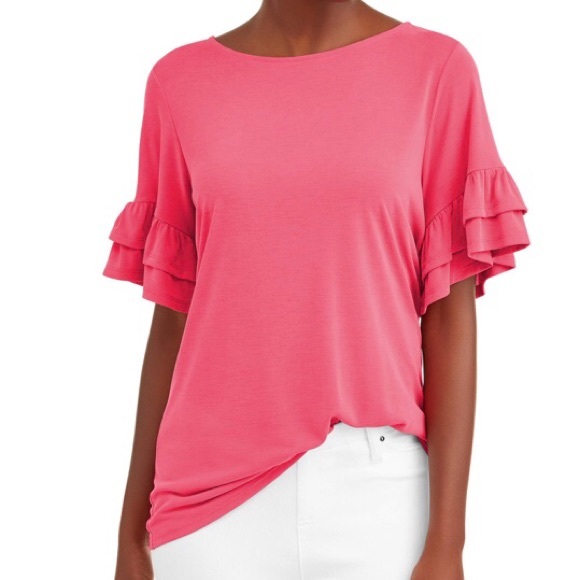 time and tru ruffle sleeve top